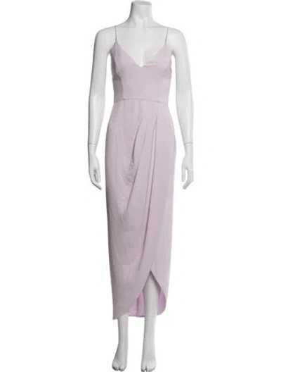 Pre-owned Shona Joy V-neck Midi Length Dress In Purple