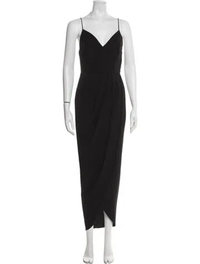 Pre-owned Shona Joy V-neck Midi Length Dress W/ Tags In Black