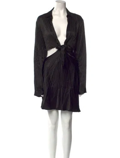 Pre-owned Shona Joy V-neck Mini Dress In Black