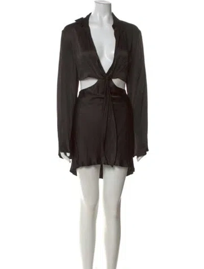Pre-owned Shona Joy V-neck Mini Dress In Black