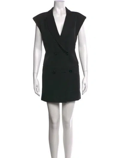 Pre-owned Shona Joy V-neck Mini Dress In Black