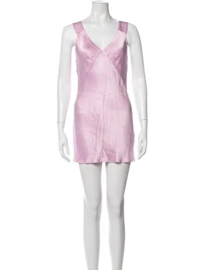 Pre-owned Shona Joy V-neck Mini Dress In Pink
