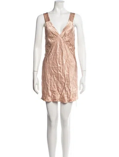 Pre-owned Shona Joy V-neck Mini Dress W/ Tags In Orange