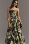 Shona Joy Weyes Strapless Linen Blend Midi Dress In Multi