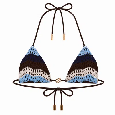 Shooni Women's Suki Bikini Top - Brown In Blue