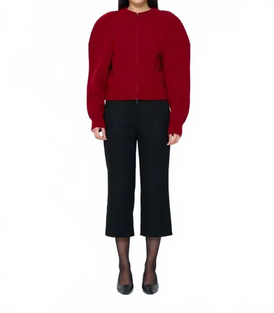 Shop Amomento Cut Out Rounded Cardigan In Red