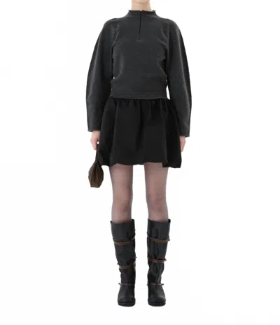 Shop Amomento Taffeta Shirring Mini Skirt & Top In Black