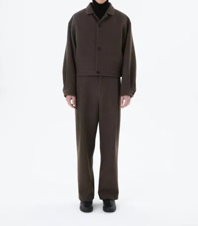 Shop Amomento Wool Crop Jacket In Brown