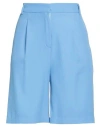 Shop ★ Art Shopart Woman Shorts & Bermuda Shorts Azure Size S Polyester, Elastane In Blue