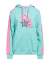 Shop ★ Art Shopart Woman Sweatshirt Turquoise Size S Cotton In Blue