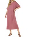 Shop Basic Basic Boxy Maxi Dress In Mauve In Multi