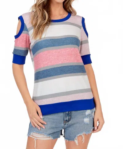 Shop Basic Cold Shoulder Half Sleeve In Blue In Multi