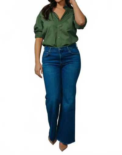 Shop Kmj Southern Lover Button Down Top In Olive Green
