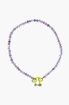 Shop Spicy Dan Benny Gender Inclusive Amethyst Necklace In Purple