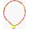 Shop Spicy Dan Chikin Mixed Gemstone Gold Plated Necklace In Multi