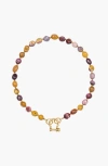 Shop Spicy Dan Gus Pebble Mookaite Gold Plated Necklace In Brown