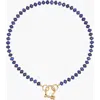 Shop Spicy Dan Levi Blue Lapis Gold Plated Necklace In Blue