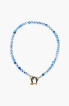 Shop Spicy Dan Lucky Gender Inclusive Blue Opal Necklace In Blue