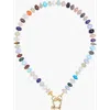 Shop Spicy Dan Lyla Mixed Gemstone Gold Plated Necklace In Multi