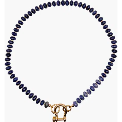 Shop Spicy Dan Mac Gender Inclusive Sodalite Opal Necklace In Blue