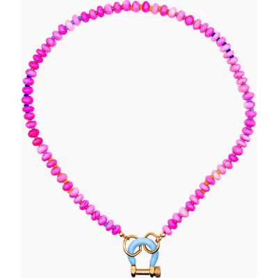 Shop Spicy Dan Maui Pink Opal Gold Plated Necklace