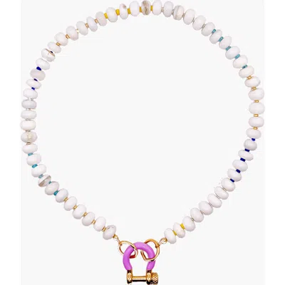 Shop Spicy Dan Poppi Gender Inclusive Opal Necklace In White