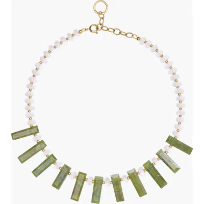 Shop Spicy Dan Queen Green Quartz Aventurine Gold Plated Necklace
