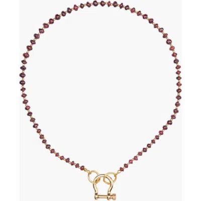 Shop Spicy Dan Ruby Red Garnet Gold Plated Necklace In Brown
