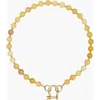 Shop Spicy Dan Sonny Smooth Yellow Opal Gold Plated Necklace In Gold