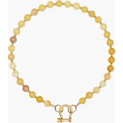 Shop Spicy Dan Sonny Smooth Yellow Opal Gold Plated Necklace