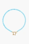 Shop Spicy Dan Stella Turquoise Gold Plated Necklace In Blue