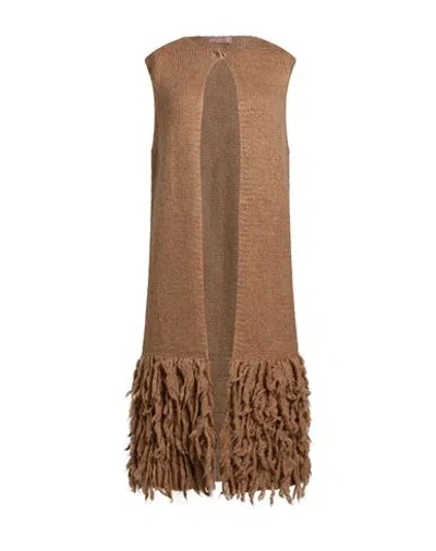 Shopart Woman Cardigan Camel Size M Acrylic, Polyamide, Viscose, Wool In Brown