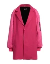 Shopart Woman Coat Fuchsia Size L Acrylic, Polyester, Wool In Pink