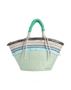 Shopart Woman Handbag Turquoise Size - Polyethylene In Blue