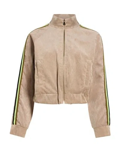 Shopart Woman Jacket Beige Size M Polyester, Polyamide, Elastane