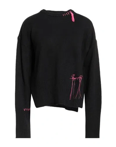 Shopart Woman Sweater Black Size L Acrylic, Polyamide, Polyester, Wool, Viscose