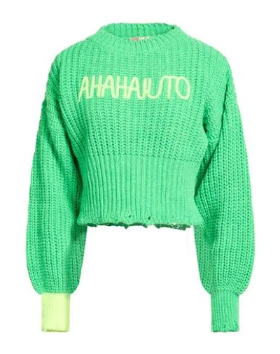 Shopart Woman Sweater Green Size M Acrylic, Polyester