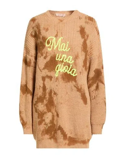 Shopart Woman Sweater Sand Size M Acrylic, Polyester
