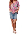 Shopin In La Bloom So Bright Floral Top In Pink In Pink