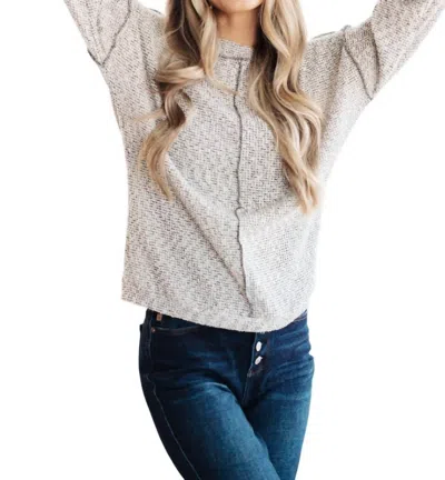 Shopin In La Both Sides Of The Story Pullover Top In Heather Grey In Beige