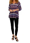 Shopin In La Circle Back Striped V-neck Top In Multi In Multi
