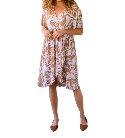 Shopin In La Conversation Starter Dress In Tan In Blue
