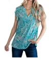 Shopin In La Don't Overthink It Floral Top In Blue In Blue