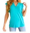 Shopin In La Listen Up V-neck Top In Blue In Blue