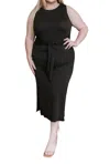 Shopin In La Out On The Town Tie Detail Midi Dress In Charcoal In Pink