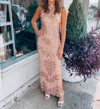 Shopirisbasic Crowning Moment Maxi Dress In Nude/rose Gold In Multi