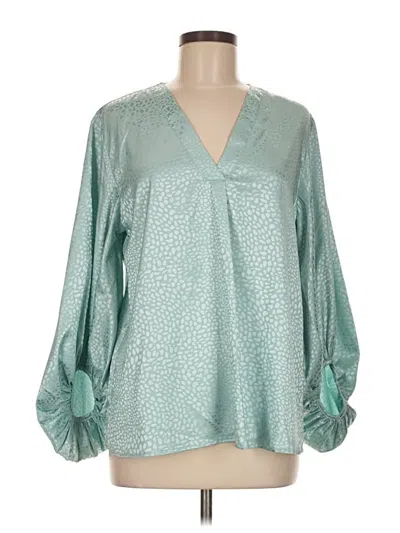 Pre-owned Shopthemint.com 3/4 Sleeve Blouse In Blue