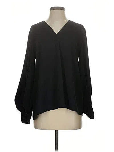 Pre-owned Shopthemint.com Long Sleeve Blouse In Black
