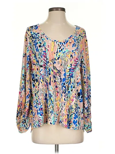 Pre-owned Shopthemint.com Long Sleeve Blouse In Brown