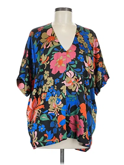 Pre-owned Shopthemint.com Short Sleeve Blouse In Blue
